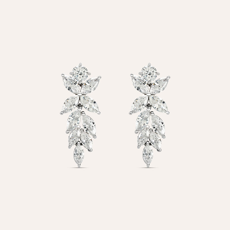 Orecchini Pendenti Claire Oro Bianco Cubic Zirconia - Orecchini Pendenti Donna | Stroili