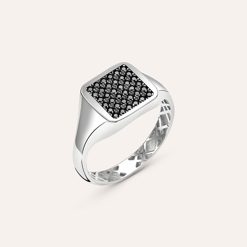 Anello Chevalier L'homme Or Oro Bianco Cubic Zirconia - Anelli Chevalier Uomo | Stroili