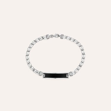 Bracciale Con Targhetta Gentleman Argento Rodiato