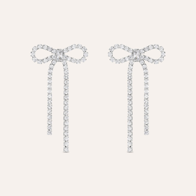 Orecchini Pendenti Fiocco Romantic Shine Ottone Cristallo - Orecchini Pendenti Donna | Stroili