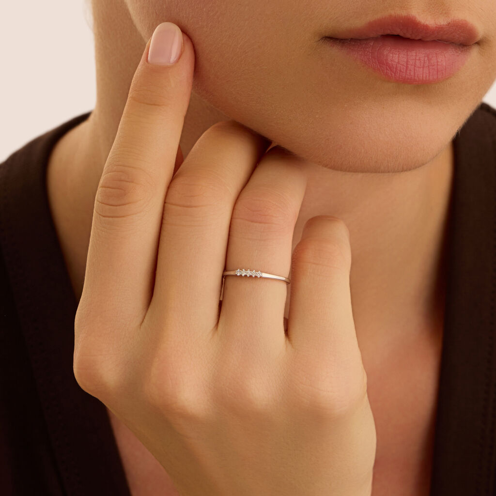 Anello Riviere Grace Oro Bianco Diamante