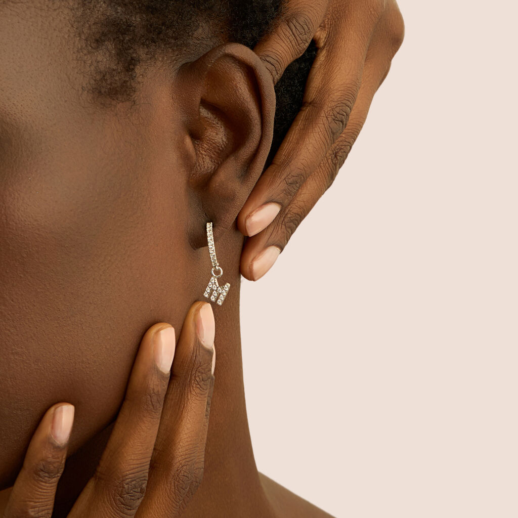 Mono Orecchino A Cerchio Silver Moments Argento Rodiato Cubic Zirconia