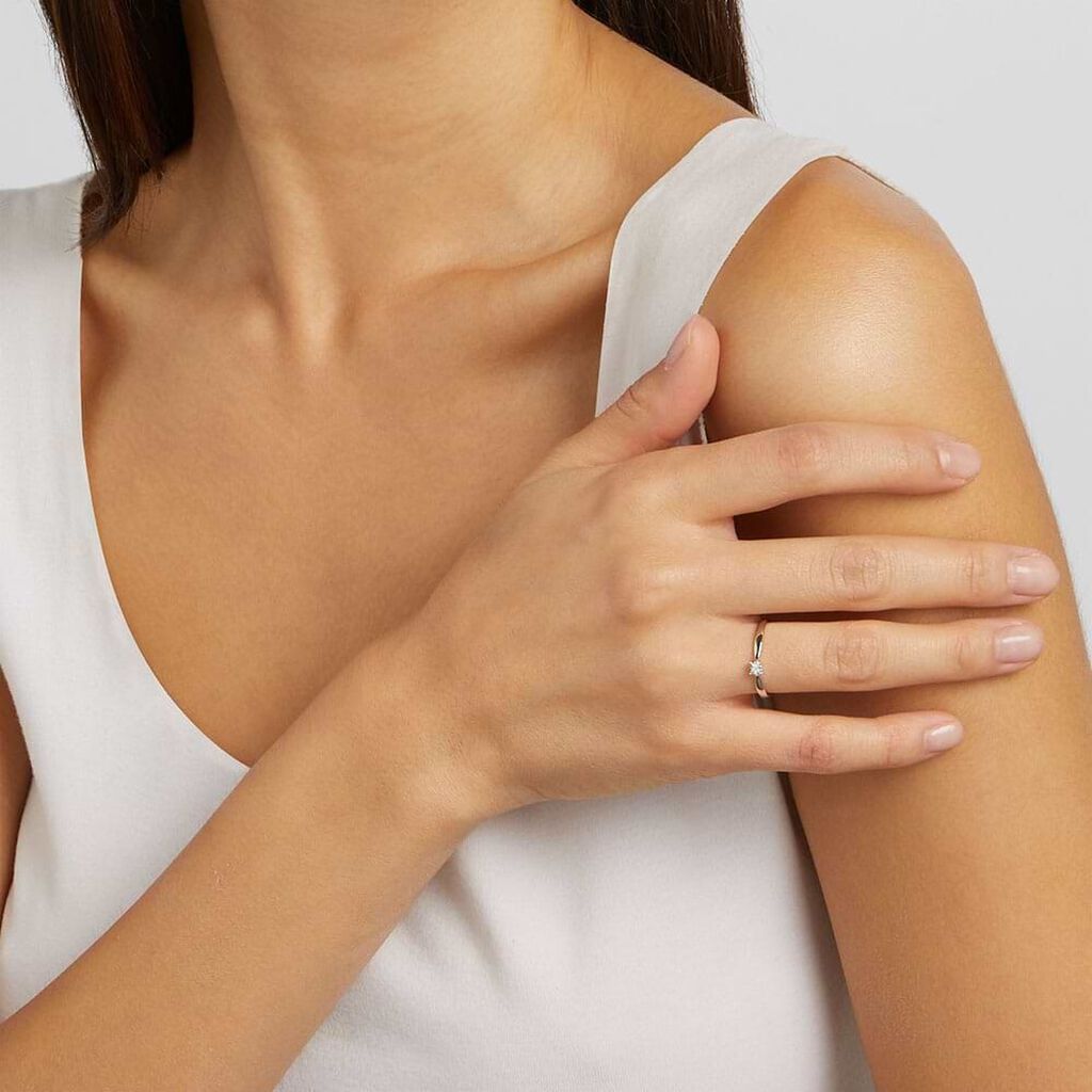 Anello Solitario Diamotion Oro Bianco Diamante