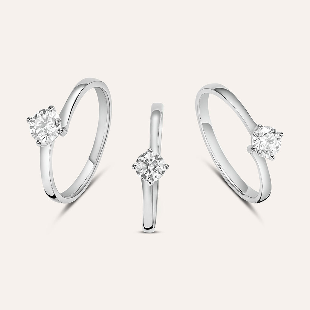 Anello Solitario Valentino Diamade Oro Bianco Diamante Lab-Grown