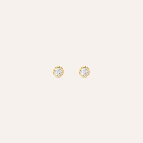 Orecchini Lobo Punto Luce Claire Oro Giallo Cubic Zirconia - Orecchini a Lobo Donna | Stroili