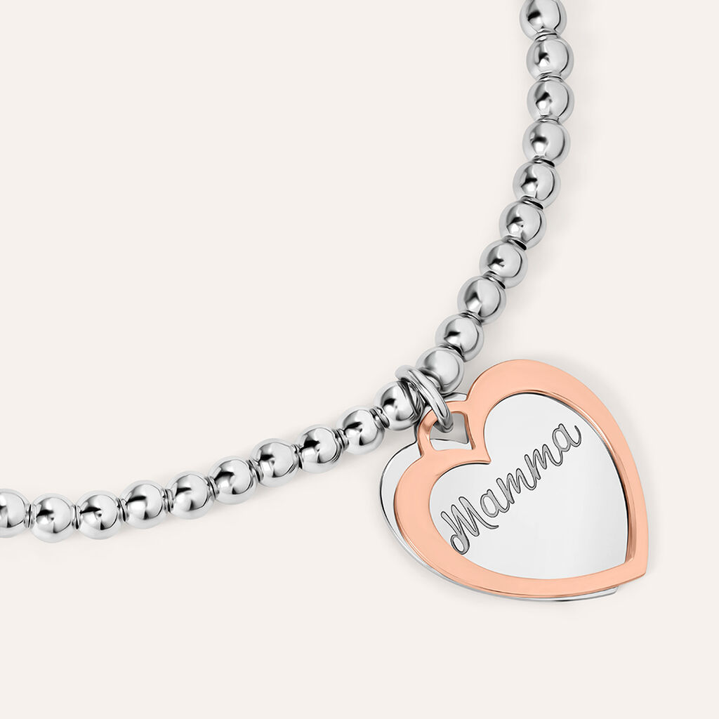 Bracciale Silver Collection Argento Bicolore Bianco / Rosa