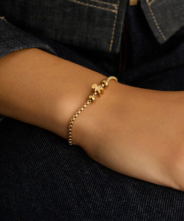 Bead Essential Code Acciaio Dorato Cristallo