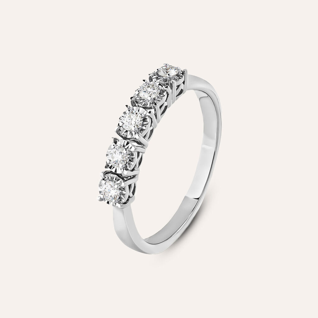 Anello Riviere Diamotion Oro Bianco Diamante