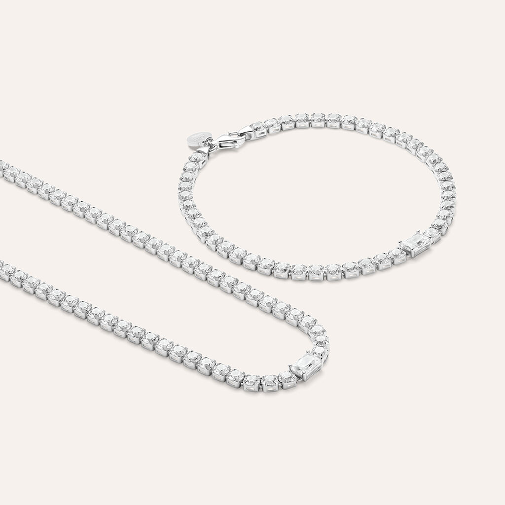 Bracciale Tennis Silver Elegance Argento Rodiato Cubic Zirconia