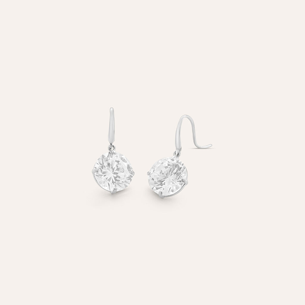 Orecchini Lobo Punto Luce Claire Oro Bianco Cubic Zirconia - Orecchini a Lobo Donna | Stroili