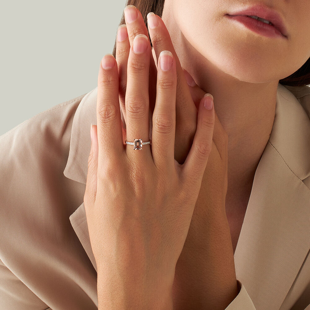 Anello Solitario Casella Gioielli in Oro Rosa con Diamante