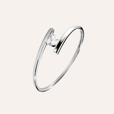 Anello Solitario Claire Oro Bianco Cubic Zirconia - Anelli con Pietre Donna | Stroili