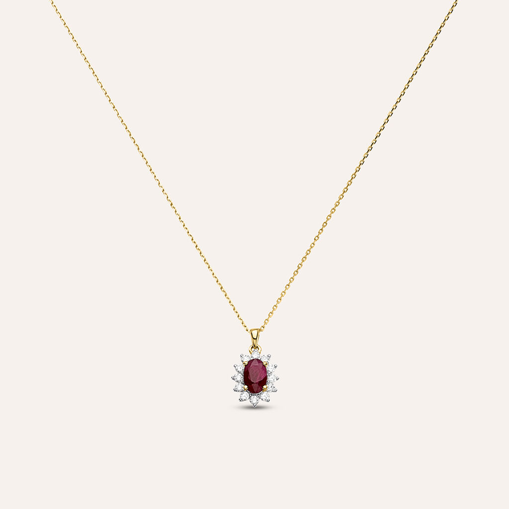 Collana Charlotte Oro Giallo Rubino Diamante