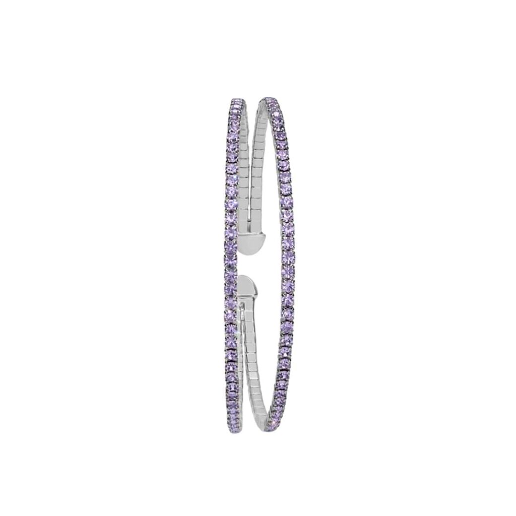 Bracciale bangle in metallo rodiato e cristalli - Bracciali Donna | Stroili