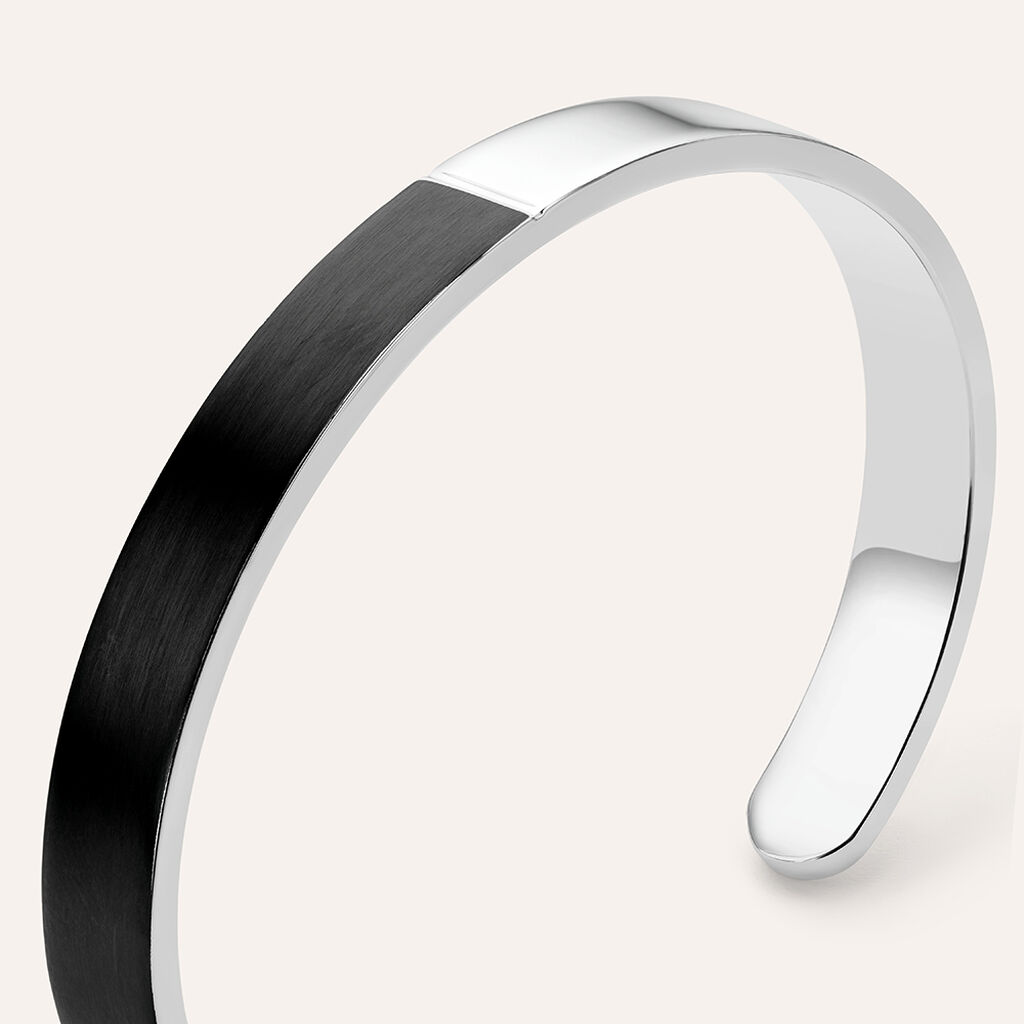 Bangle Man Code Acciaio Nero - Bracciali Rigidi Uomo | Stroili