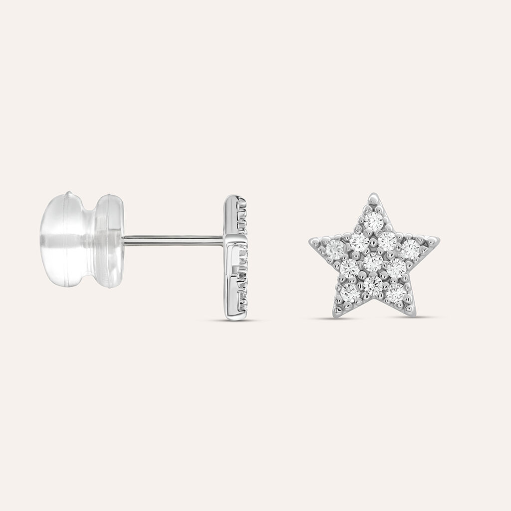 Orecchini Lobo Claire Oro Bianco Cubic Zirconia - Orecchini a Lobo Donna | Stroili