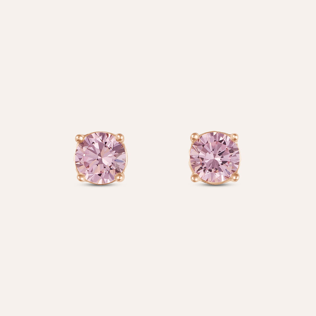 Orecchini Lobo Punto Luce Silver Rainbow Argento Rosa Cubic Zirconia