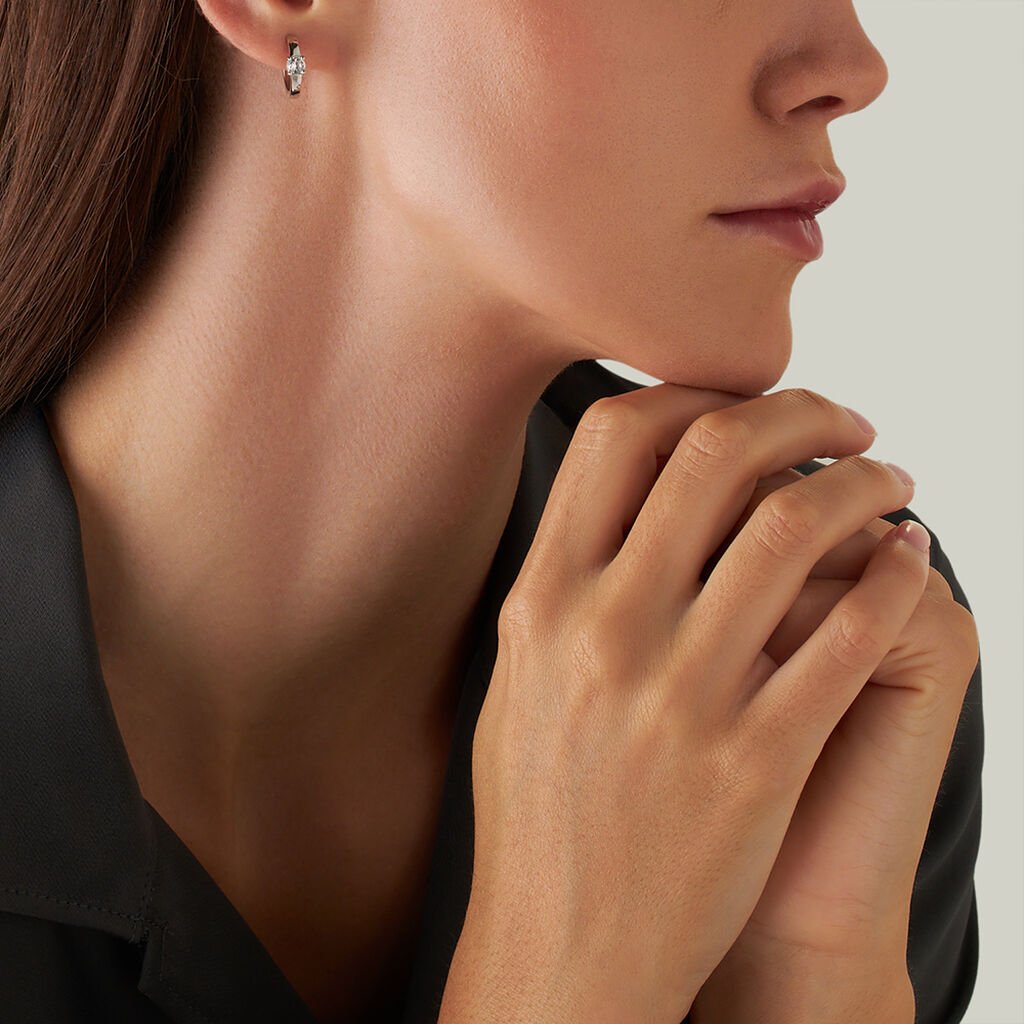 Orecchini A Cerchio Silver Elegance Argento Rodiato Cubic Zirconia - Orecchini a Cerchio Donna | Stroili