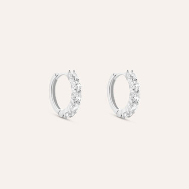 Orecchini A Cerchio Claire Oro Bianco Cubic Zirconia