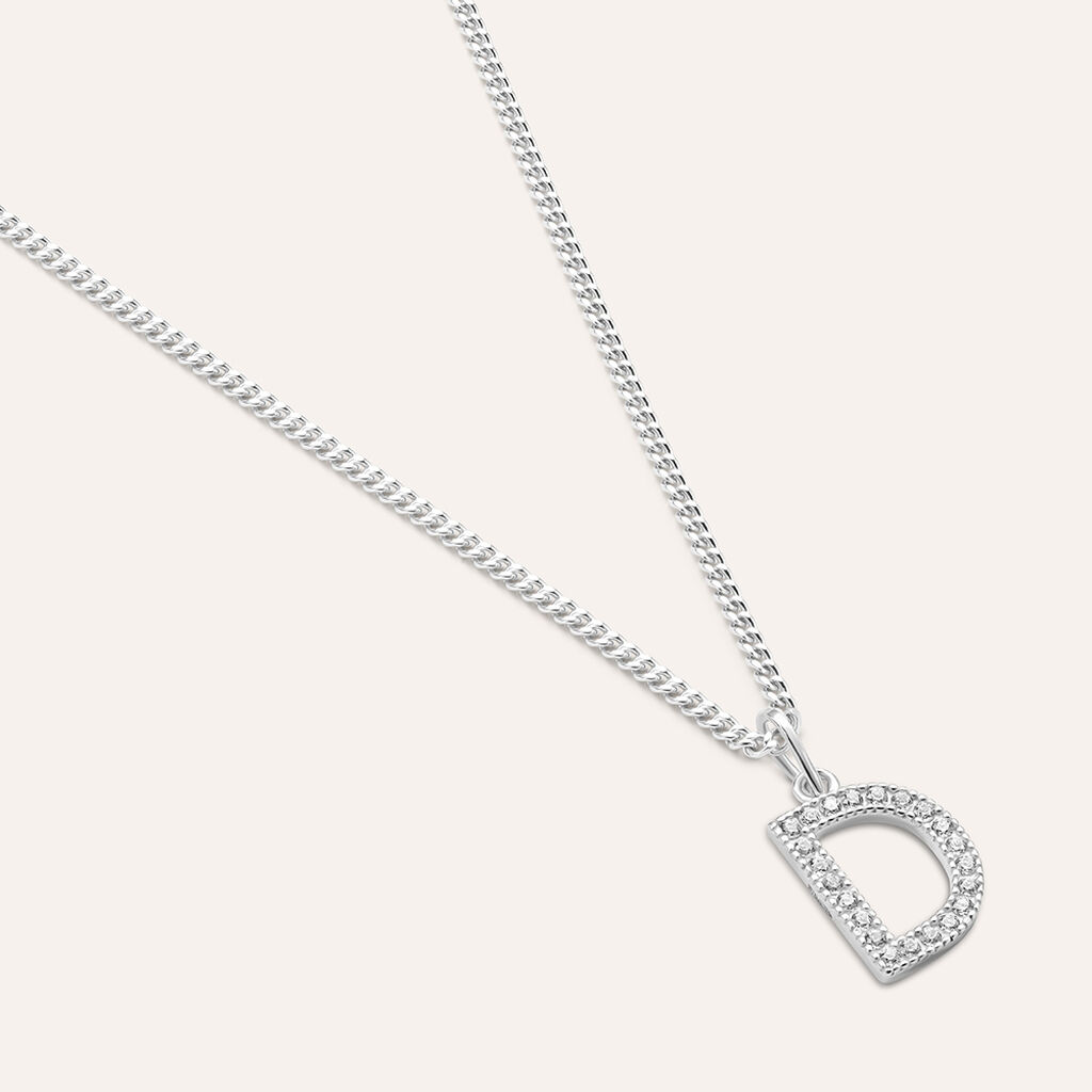 Pendente Po&egrave;me Oro Bianco Cubic Zirconia