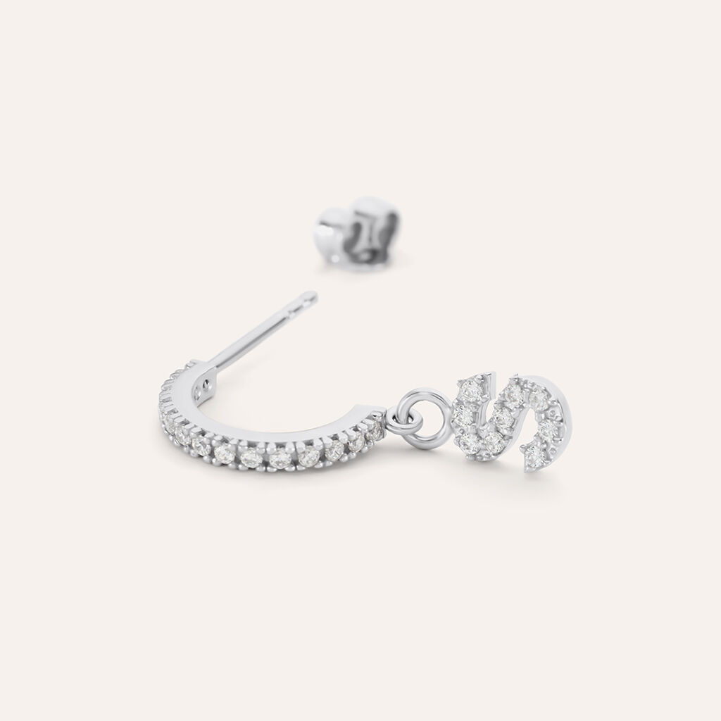 Mono Orecchino A Cerchio Silver Moments Argento Rodiato Cubic Zirconia
