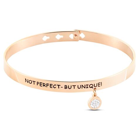 Bangle Lady Message Acciaio Rosa Cristallo - Bracciali Rigidi Donna | Stroili