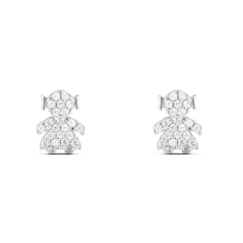 Orecchini Lobo Claire Oro Bianco Cubic Zirconia - Orecchini a Lobo Donna | Stroili