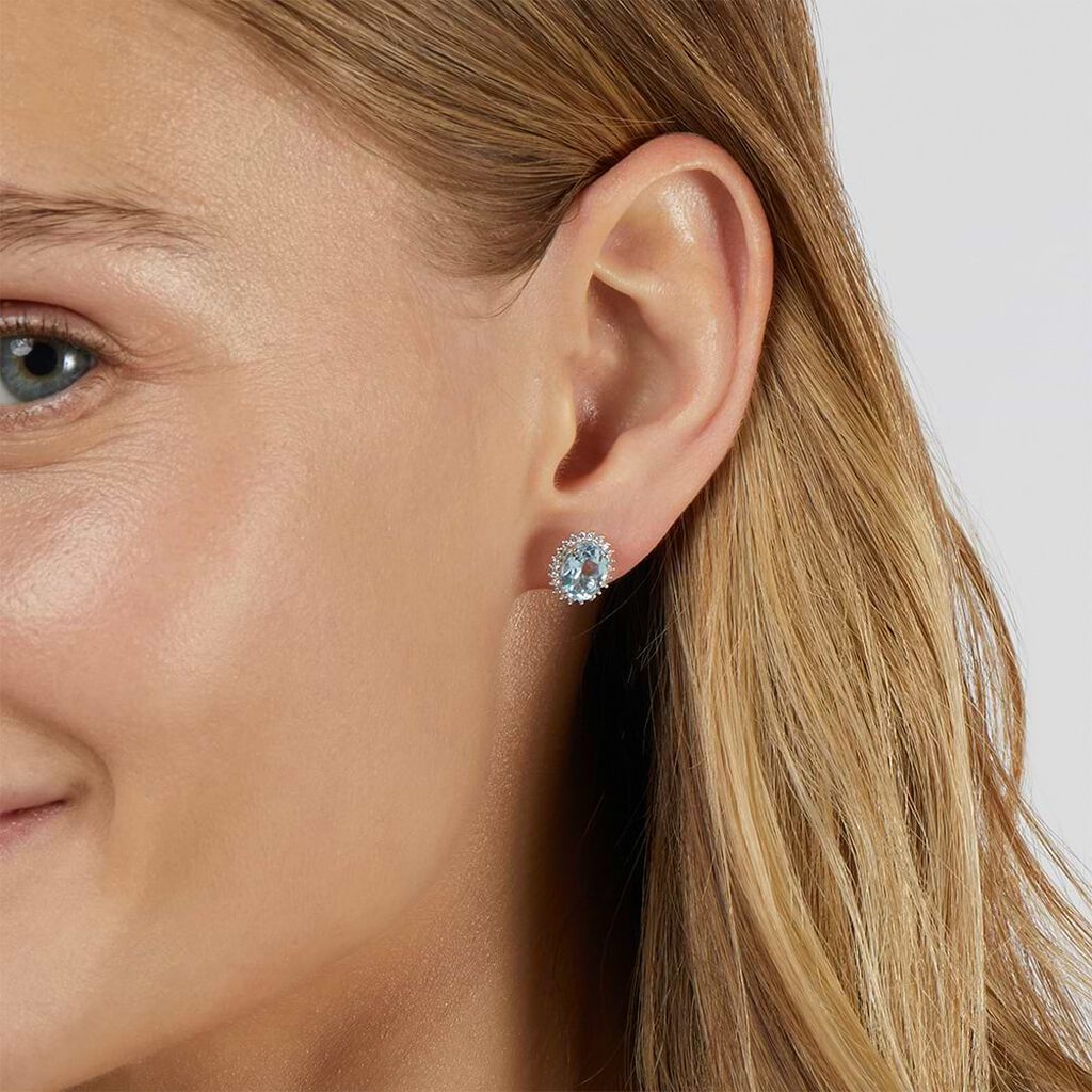 Orecchini Lobo Amélie Oro Bianco Topazio Cubic Zirconia - Orecchini a Lobo Donna | Stroili
