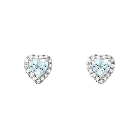 Orecchini Lobo Jasmine Oro Bianco Acquamarina Diamante - Orecchini a Lobo Donna | Stroili