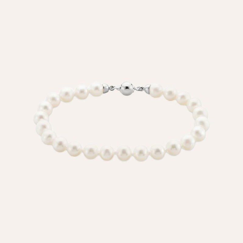 Bracciale Gabrielle Oro Bianco Perla D'Acqua Dolce - Bracciali Donna | Stroili
