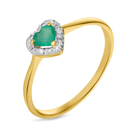 Anello Solitario Charlotte Oro Giallo Smeraldo Diamante - Anelli con Pietre Donna | Stroili