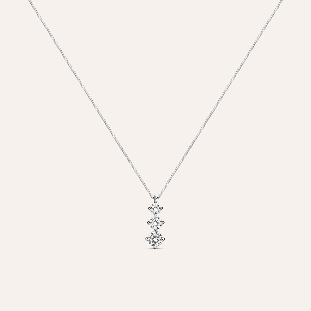 Collana Trilogy Claire Oro Bianco Cubic Zirconia
