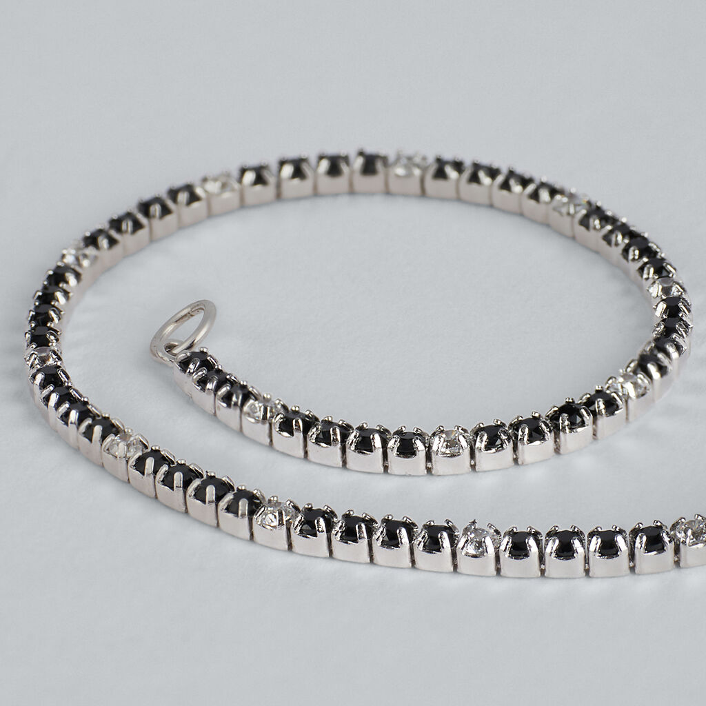 Bracciale Tennis Gentleman Argento Rodiato Cubic Zirconia