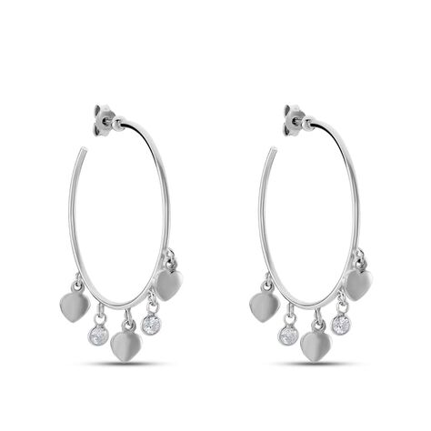 Orecchini A Cerchio Silver Collection Argento Bianco Cubic Zirconia - Orecchini a Cerchio Donna | Stroili