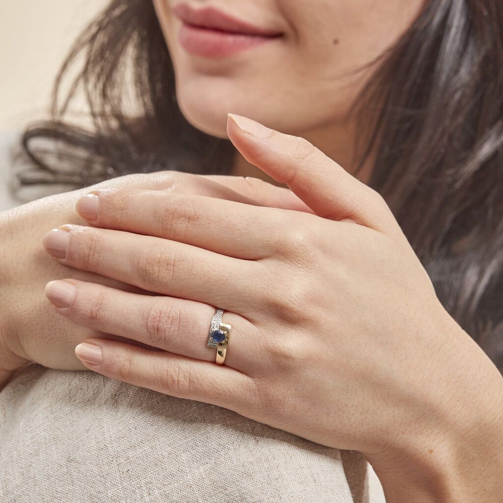 Anello Charlotte Oro Giallo Zaffiro Diamante