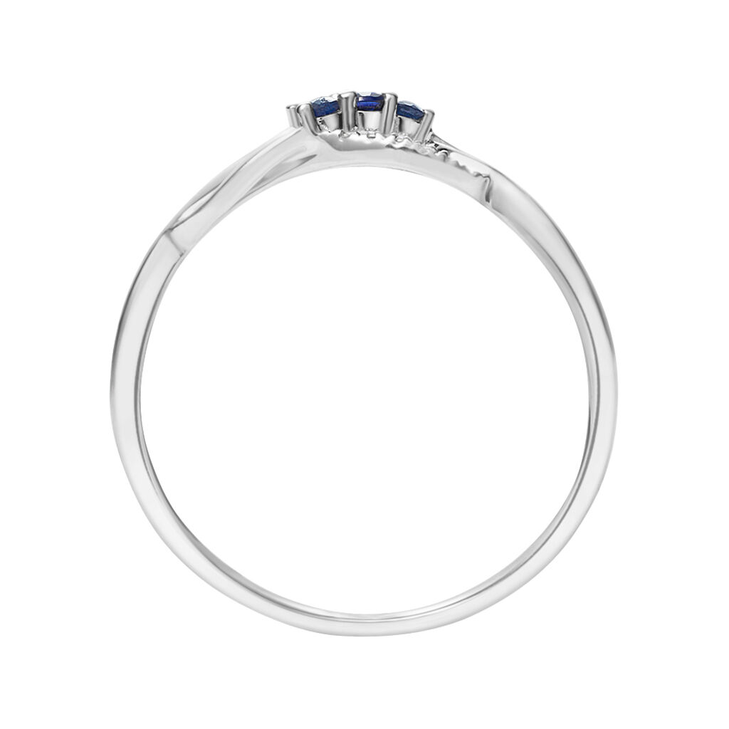 Anello Fantasia Charlotte Oro Bianco Zaffiro Diamante - Anelli con Pietre Donna | Stroili