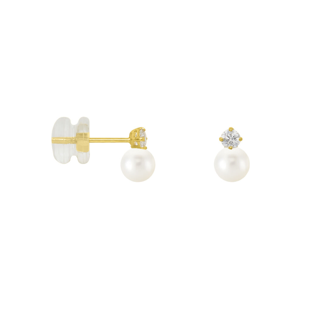 Orecchini Lobo Bon Ton Oro Giallo Perla D'Acqua Dolce Cubic Zirconia - Orecchini a Lobo Donna | Stroili