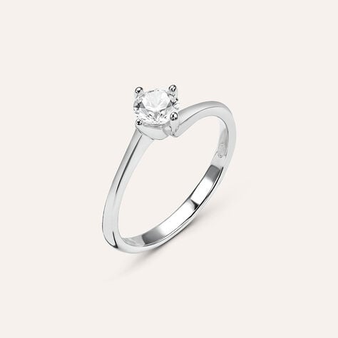 Anello Solitario Valentino Silver Elegance Argento Rodiato Cubic Zirconia - Anelli con Pietre Donna | Stroili