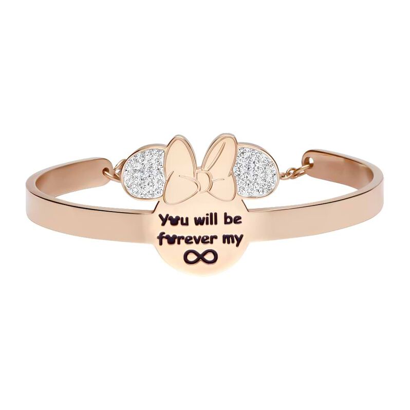 Bangle Lady Message Acciaio Rosato Disney e Cristalli - Bracciali Donna | Stroili