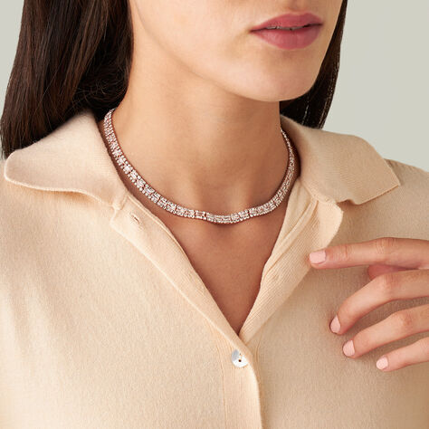 Collana Tennis Romantic Shine Metallo Rosa Cristallo - Collane Choker Donna | Stroili