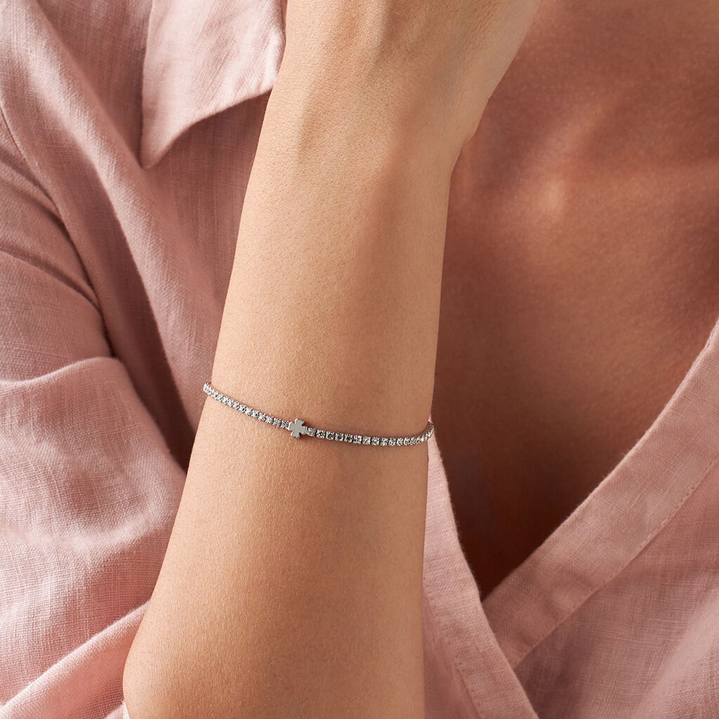 Bracciale Tennis Romantic Shine Metallo Cristallo - Bracciali Tennis Donna | Stroili