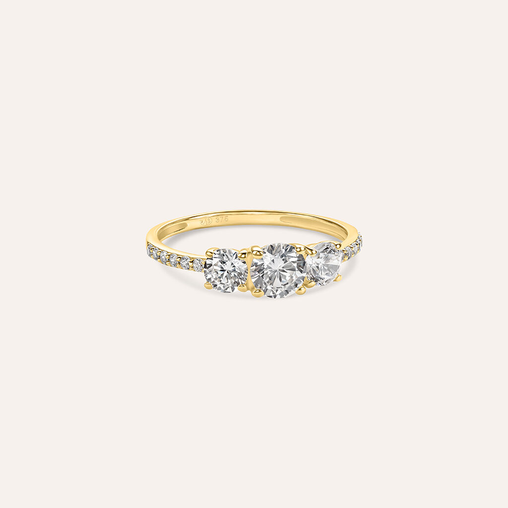 Anello Trilogy Claire Oro Giallo Cubic Zirconia