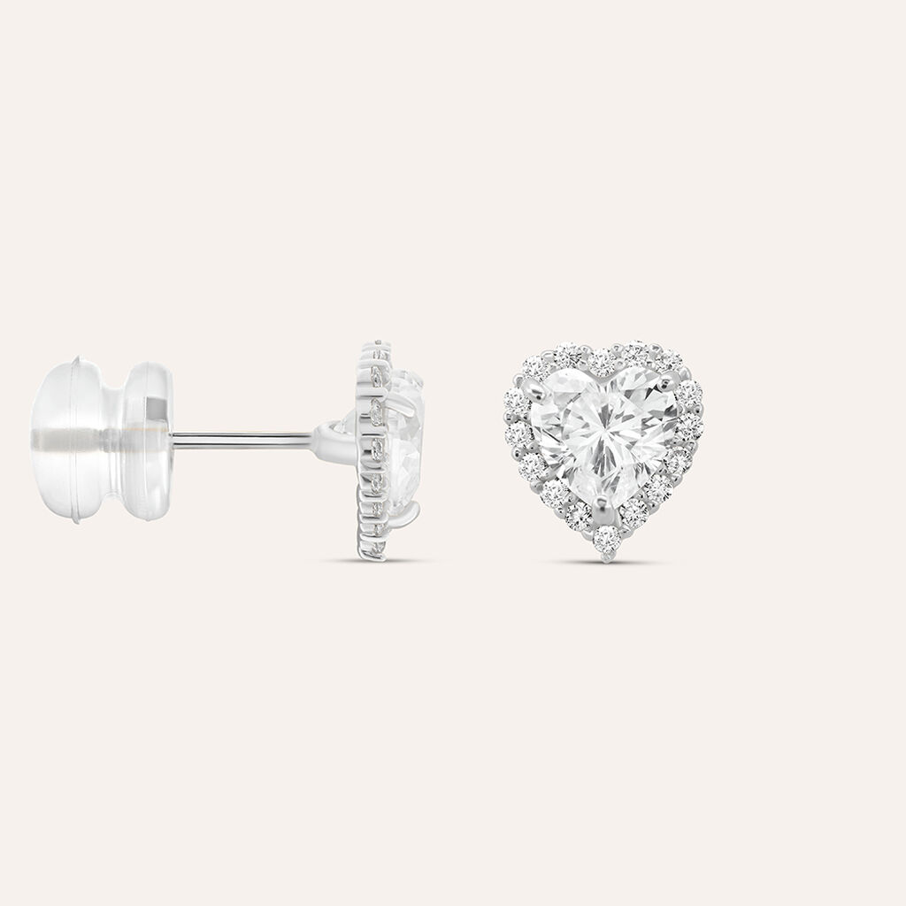 Orecchini Lobo Punto Luce Claire Oro Bianco Cubic Zirconia - Orecchini a Lobo Donna | Stroili