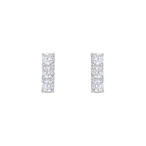 Orecchini Lobo Trilogy Silver Elegance Argento Rodiato Cubic Zirconia - Orecchini a Lobo Donna | Stroili