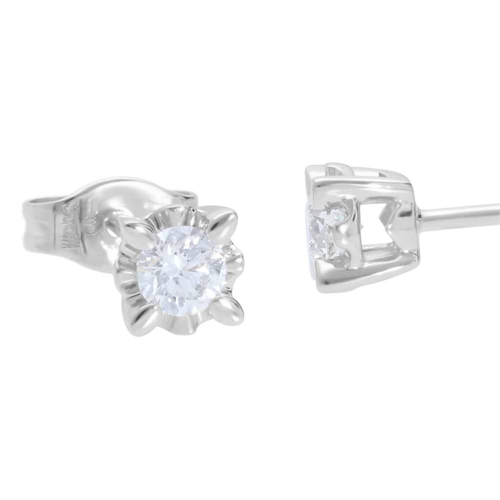 Orecchini Lobo Punto Luce Diamazing Oro Bianco Diamante - Orecchini a Lobo Donna | Stroili