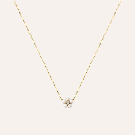 Collana Gabrielle Oro Giallo Perla D'Acqua Dolce Cubic Zirconia - Collane Donna | Stroili