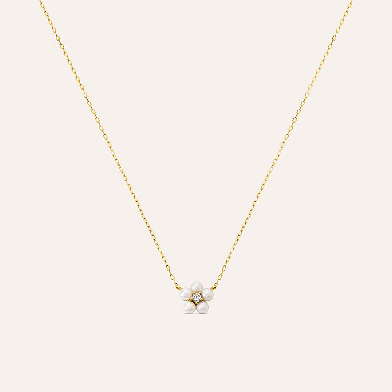 Collana Gabrielle Oro Giallo Perla D'Acqua Dolce Cubic Zirconia - Collane Donna | Stroili