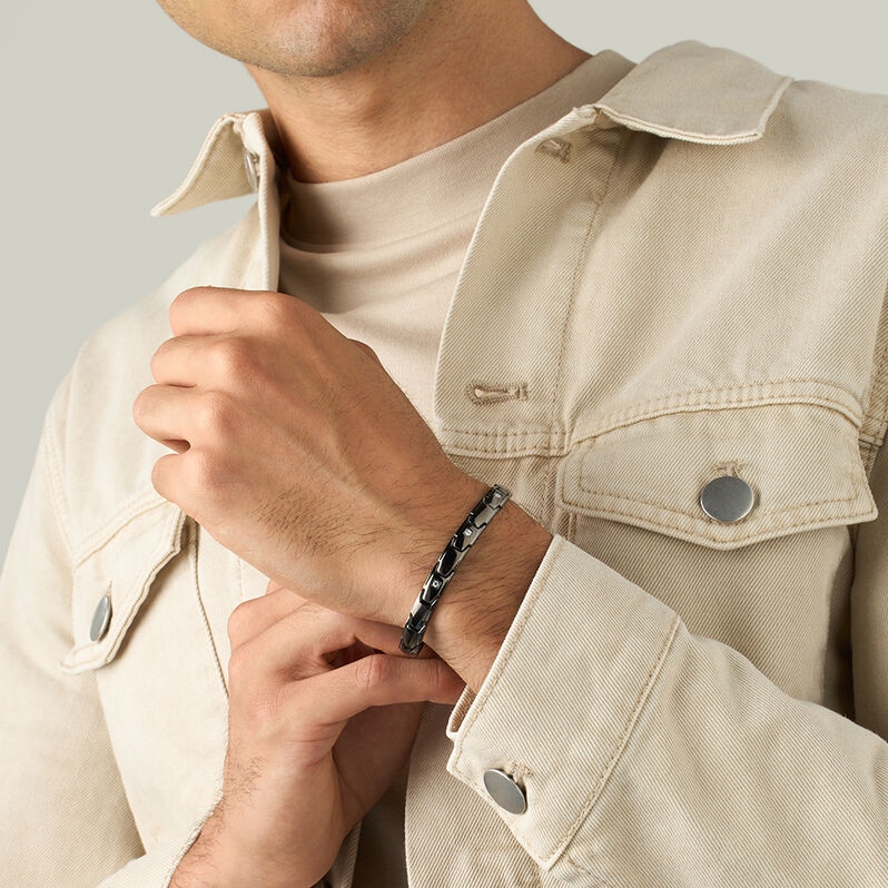 Bracciale Man Code Acciaio Nero Cubic Zirconia - Bracciali Uomo | Stroili