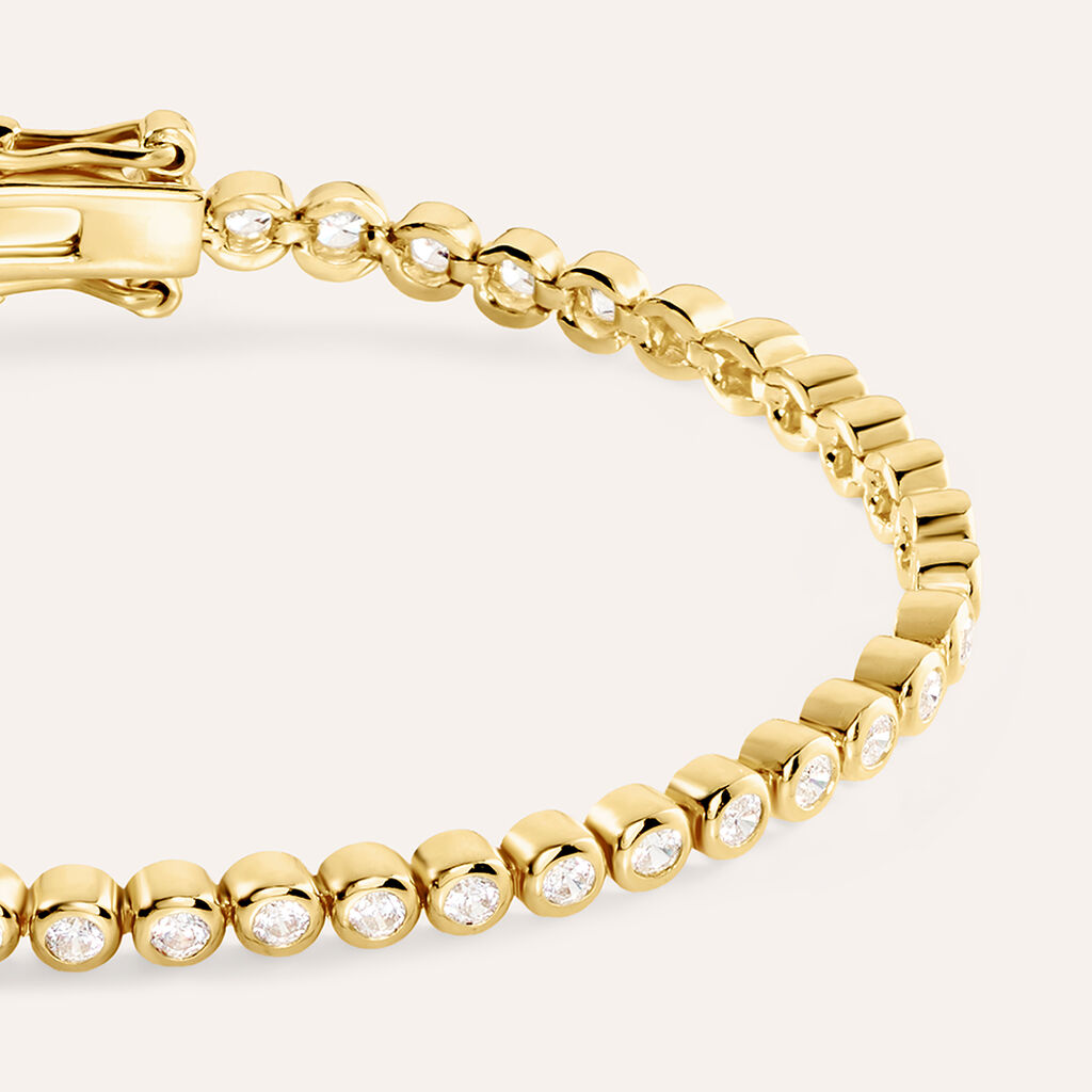 Bracciale Tennis Silver Glow Argento Dorato Cubic Zirconia