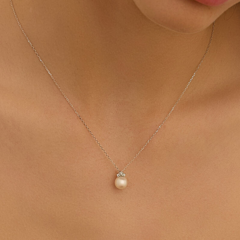 Collana Gold Pearls Oro Bianco Perla D'Acqua Dolce Diamante - Collane Donna | Stroili